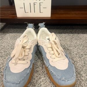 Kate Spade Cream and Blue Sneakers